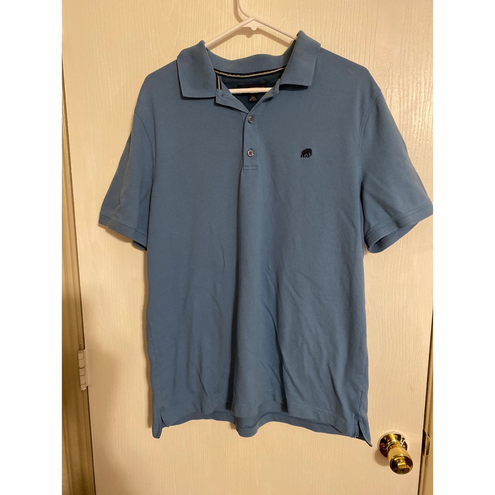 Banana Republic Mens XL Blue Short Sleeve Pique Polo Elephant Logo Cotton
0270